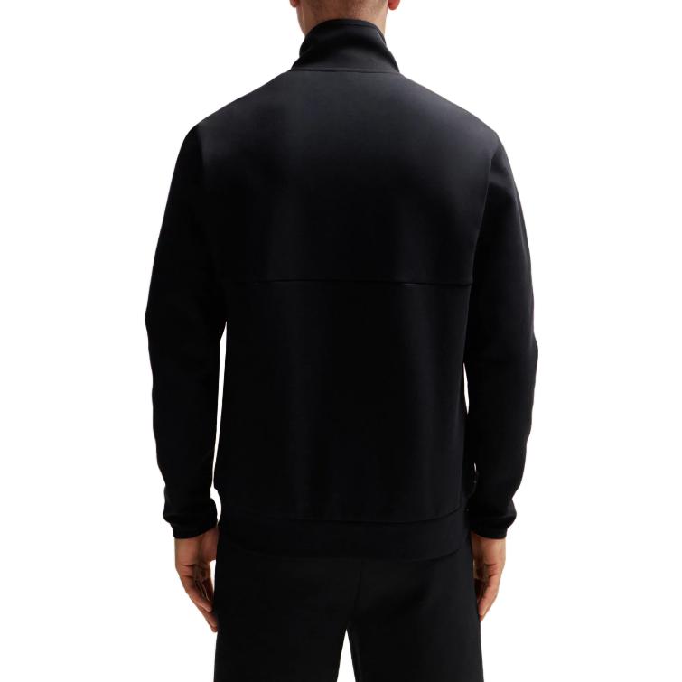 Shop HUGO BOSS 黑色拉鍊外套印花標誌運動上衣 50504730-001