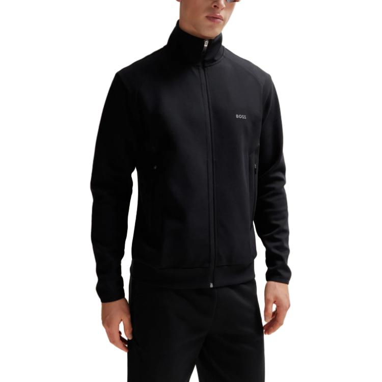 Purchase HUGO BOSS 黑色拉鍊外套印花標誌運動上衣 50504730-001