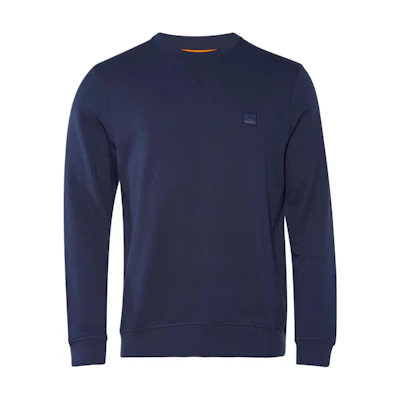 HUGO BOSS Blue Crewneck Long Sleeve Sweatshirt with Solid Logo. 50509323-464