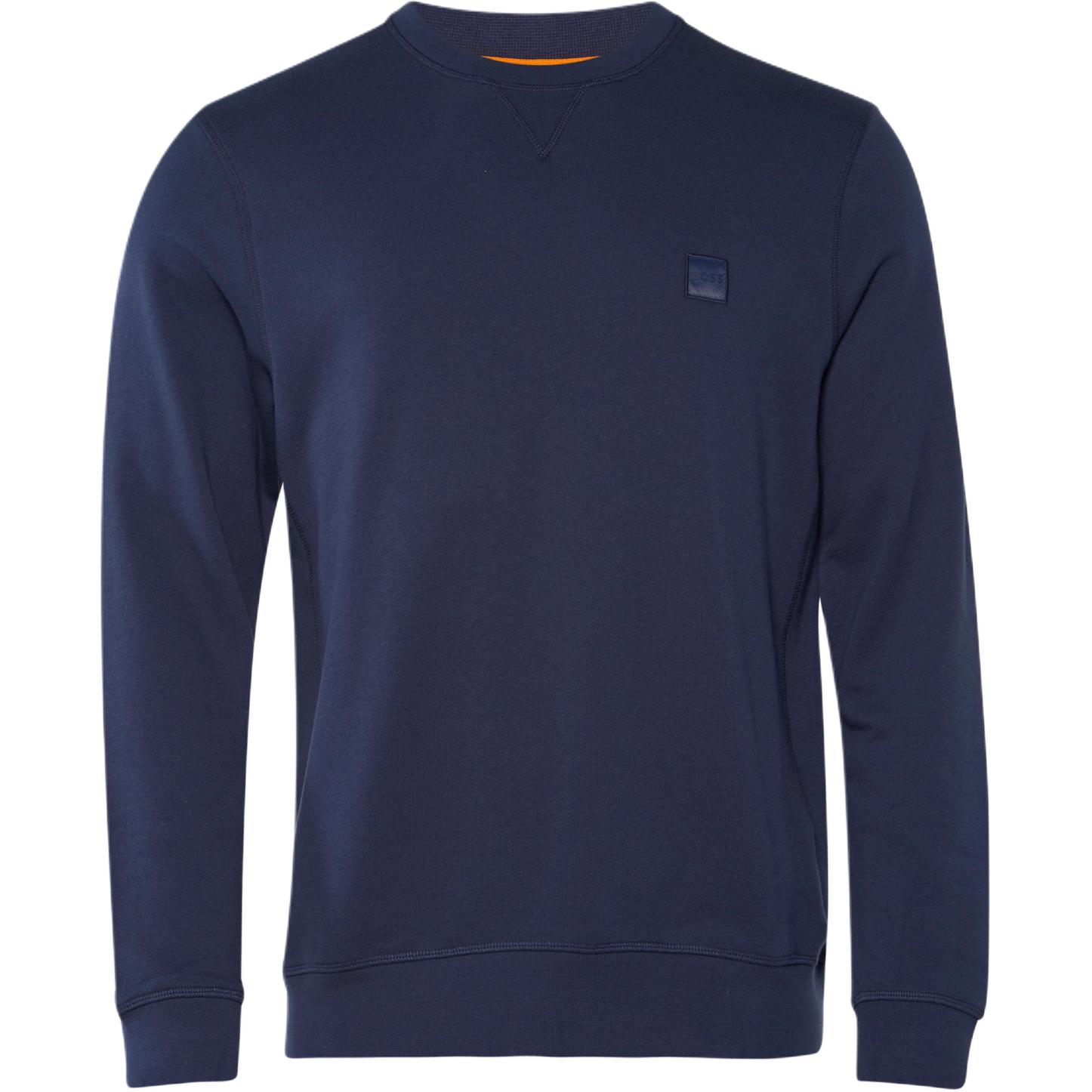 Order HUGO BOSS 藍色圓領長袖衛衣帶純色Logo。 50509323-464