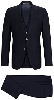 HUGO BOSS 藍色三件套裝 長袖西裝外套 50503159-404 Buy HUGO BOSS 藍色三件套裝 長袖西裝外套 50503159-404