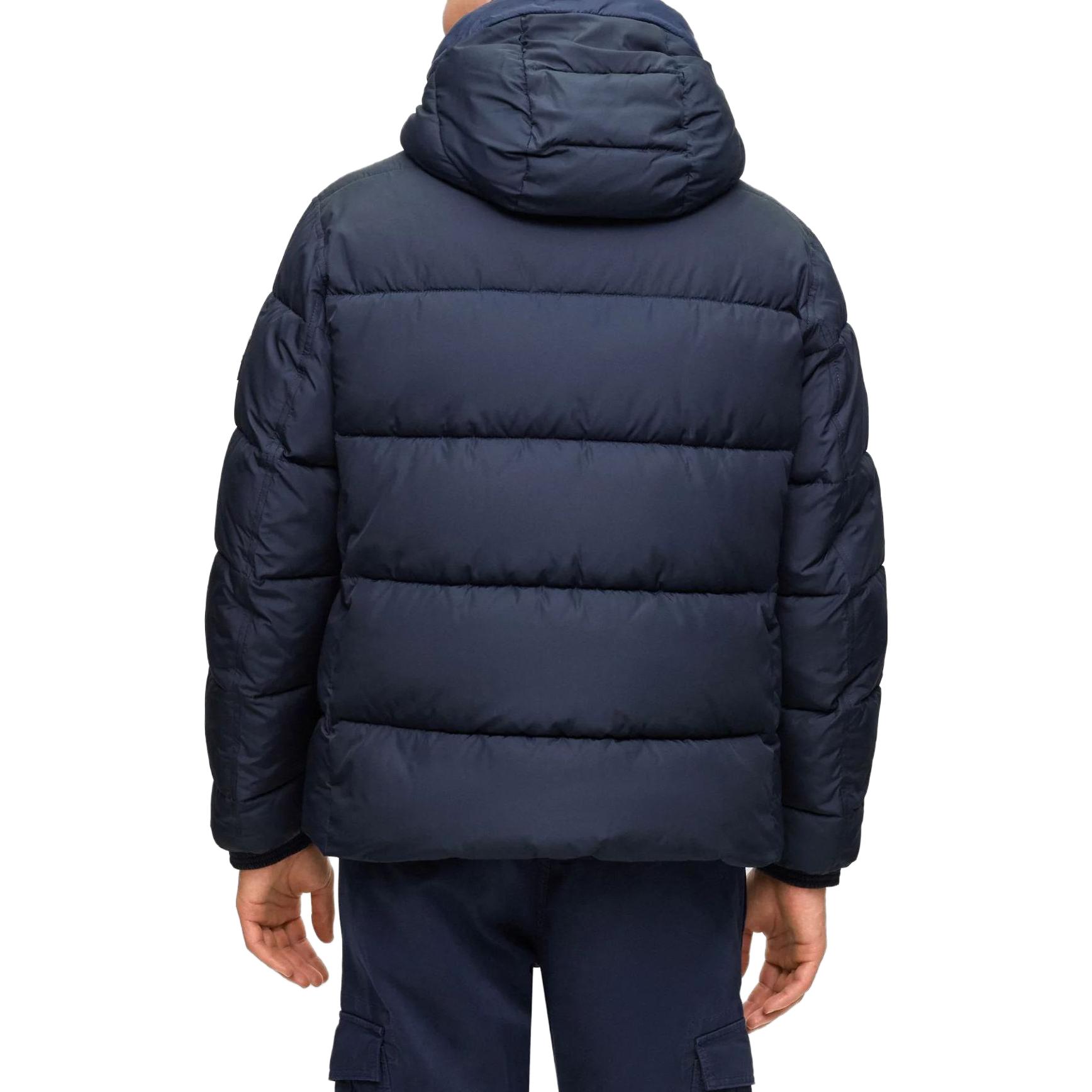 HUGO BOSS  Blue Water-Repellent Hooded Puffer Jacket with Logo Badge 50499542-404 圖 4