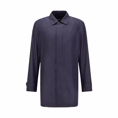 HUGO BOSS Blue Waterproof Coat with Adjustable Fit 50460076-404
