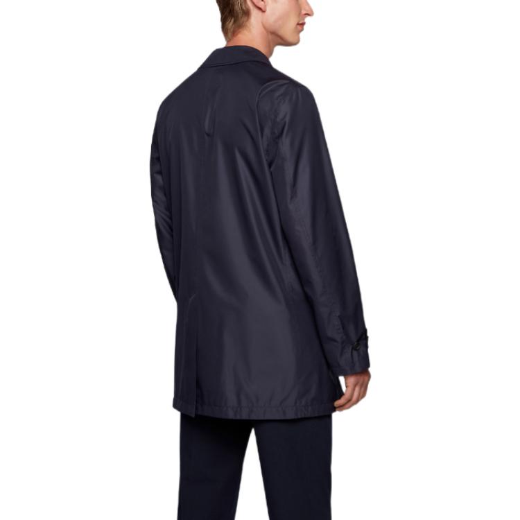 Shop HUGO BOSS 藍色防水外套 可調節版型 50460076-404
