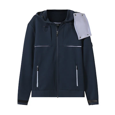 HUGO BOSS Blue Zip-Up Drawstring Hooded Jacket 50462013-410