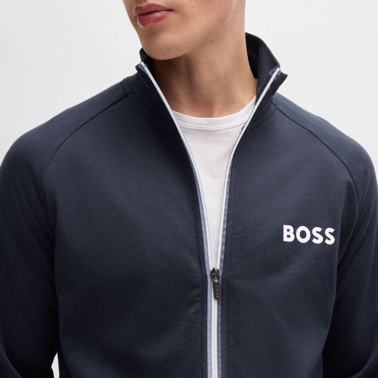 Details for HUGO BOSS  Blue Zip-Up Jacket with Logo Design. 50521768-403