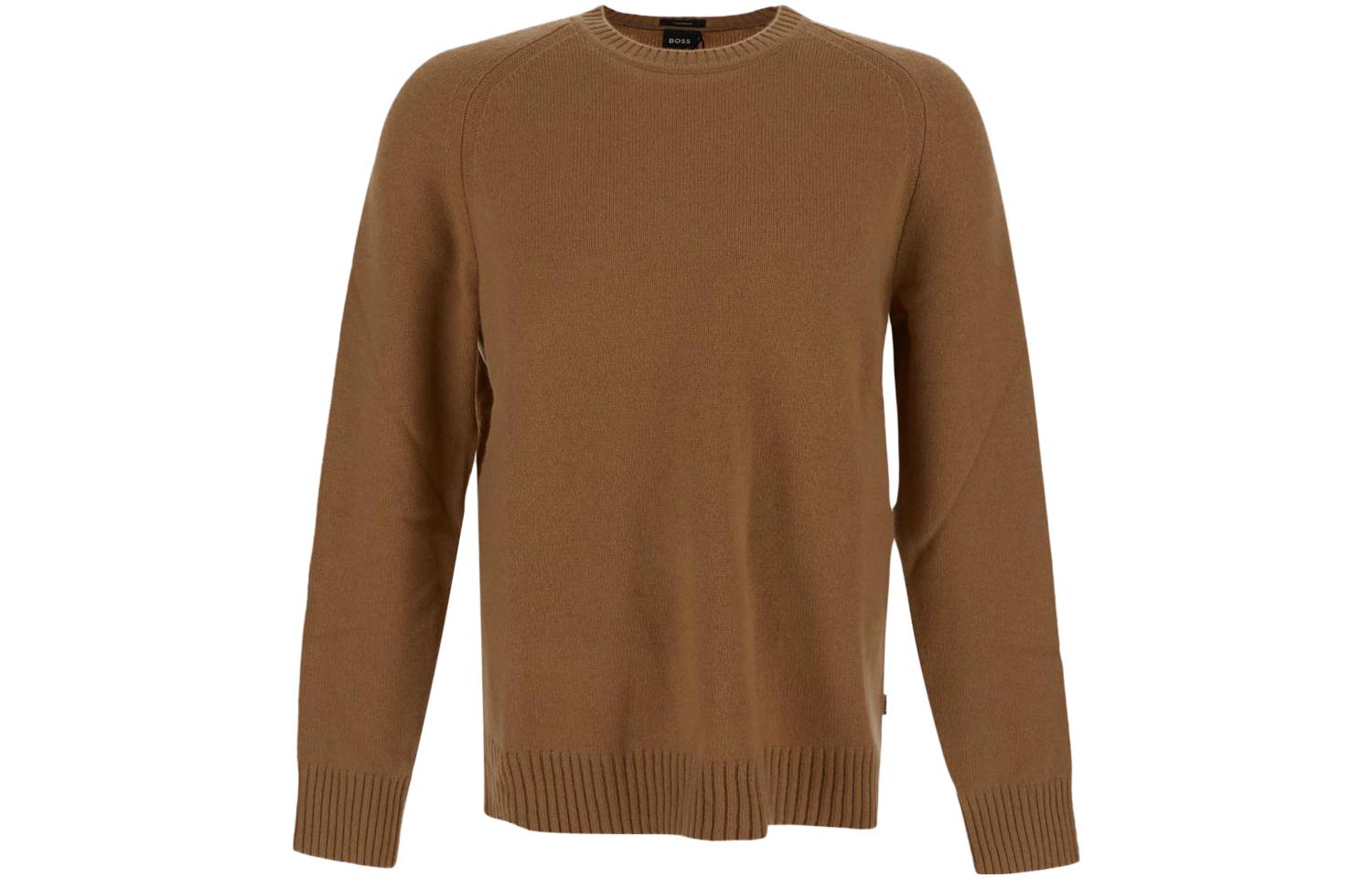 HUGO BOSS  Brown Crewneck Knit Sweater Casual Long Sleeve Solid Color 50500668-260