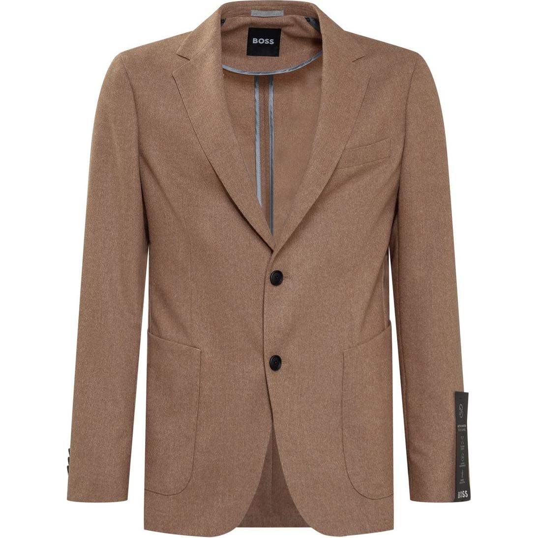 HUGO BOSS  Brown Single-Breasted Long Sleeve Blazer with Logo. 50479665-260