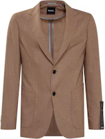 HUGO BOSS Brown Single-Breasted Long Sleeve Blazer with Logo. 50479665-260 HUGO BOSS Brown Single-Breasted Long Sleeve Blazer with Logo. 50479665-260