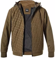 HUGO BOSS Brown Slim-Fit Plain Zip-Up Hoodie Jacket. 50494276-361 HUGO BOSS Brown Slim-Fit Plain Zip-Up Hoodie Jacket. 50494276-361