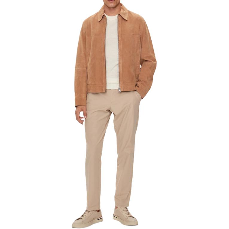 HUGO BOSS  Brown Solid Zip-Up Long Sleeve Polo Collar Jacket 50510178-282 圖 3