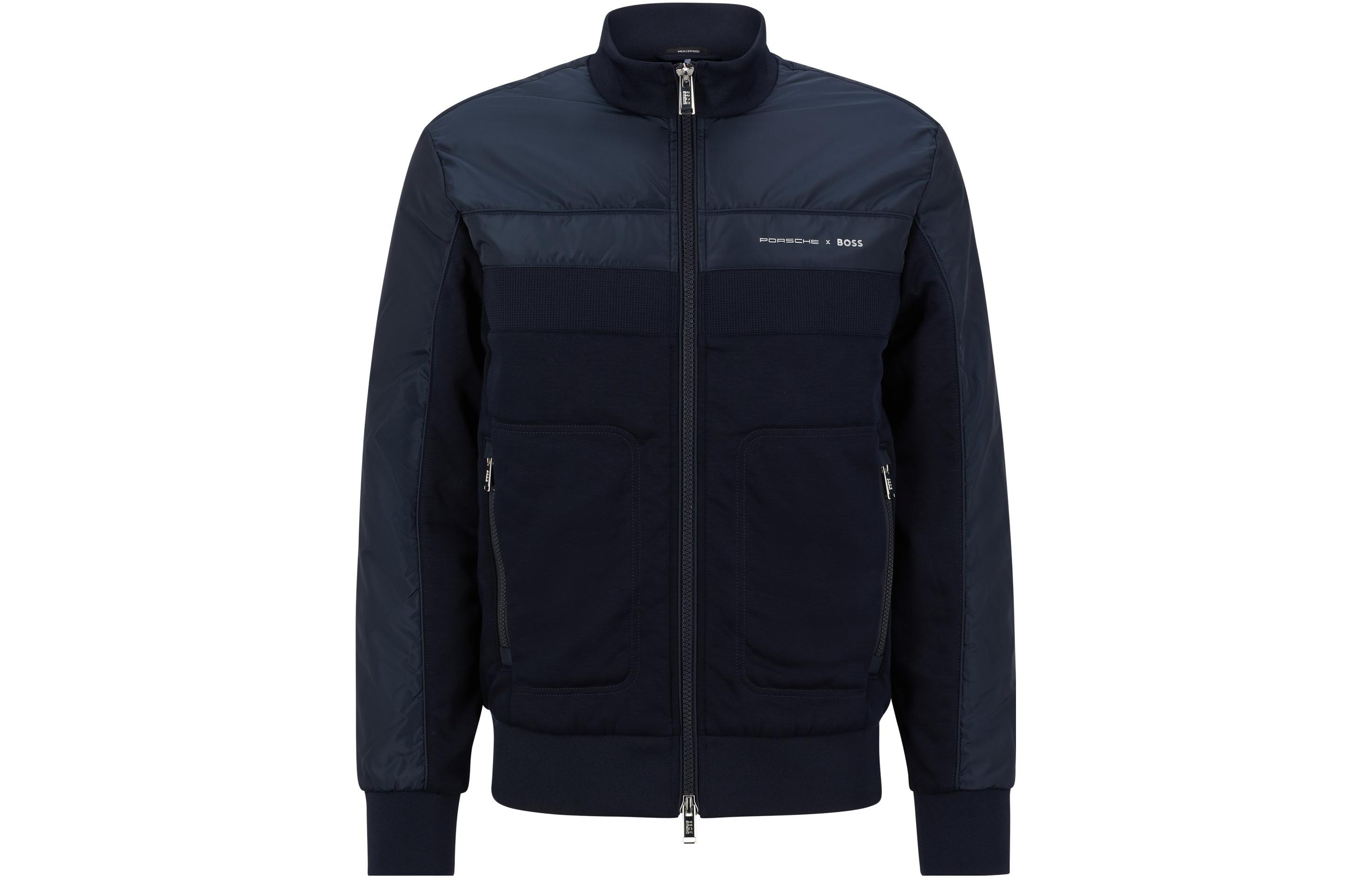 HUGO BOSS  Colorblock Letter Print Zip Jacket - Navy Blue. 50486249-404 圖 2