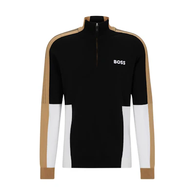 HUGO BOSS Colorblock Stand Collar Zip-Up Sweater 50493769-001