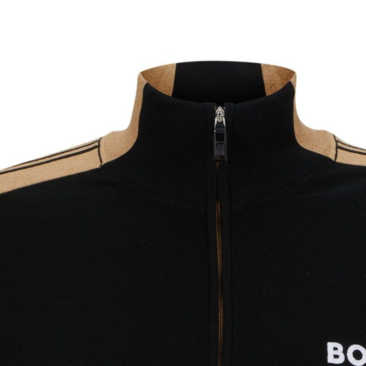 Shop HUGO BOSS 配色立領拉鍊毛衣 50493769-001