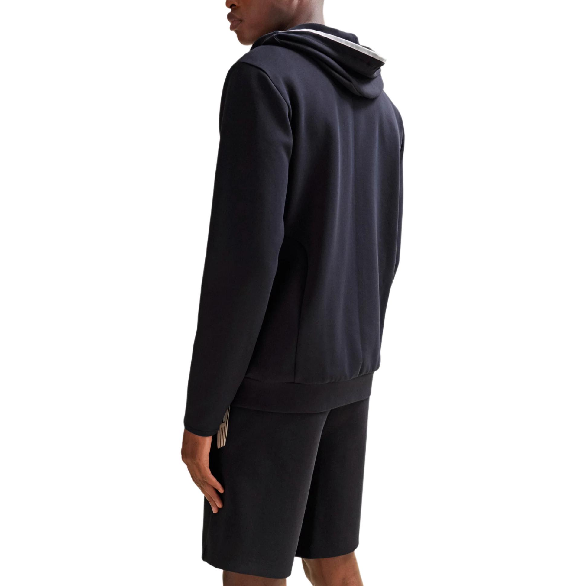 HUGO BOSS  Cotton-Blend Zip-Up Hoodie with HD Logo Print - Navy Blue. 50504751-402 圖 4