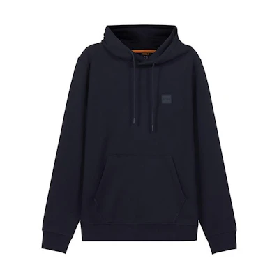 HUGO BOSS Cotton Hoodie Navy Blue Pullover Sweatshirt 50468445-404