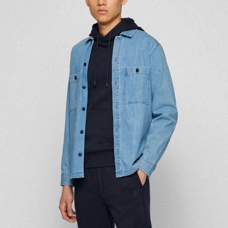 Details for HUGO BOSS 海軍藍純棉連帽上衣長袖衛衣 50468445-404