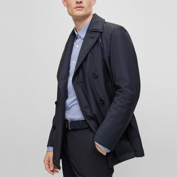 Details for HUGO BOSS 雙排扣長大衣 深藍色 50498100-404