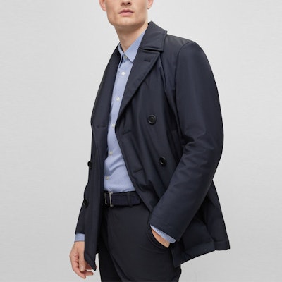 HUGO BOSS 雙排扣長大衣 深藍色 50498100-404 Details for HUGO BOSS 雙排扣長大衣 深藍色 50498100-404