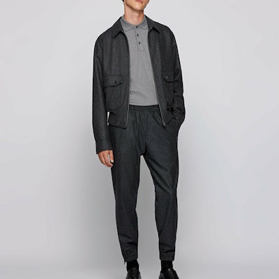 HUGO BOSS 刺繡標誌長袖灰色Polo衫 50391549-041 Lookbook HUGO BOSS 刺繡標誌長袖灰色Polo衫 50391549-041