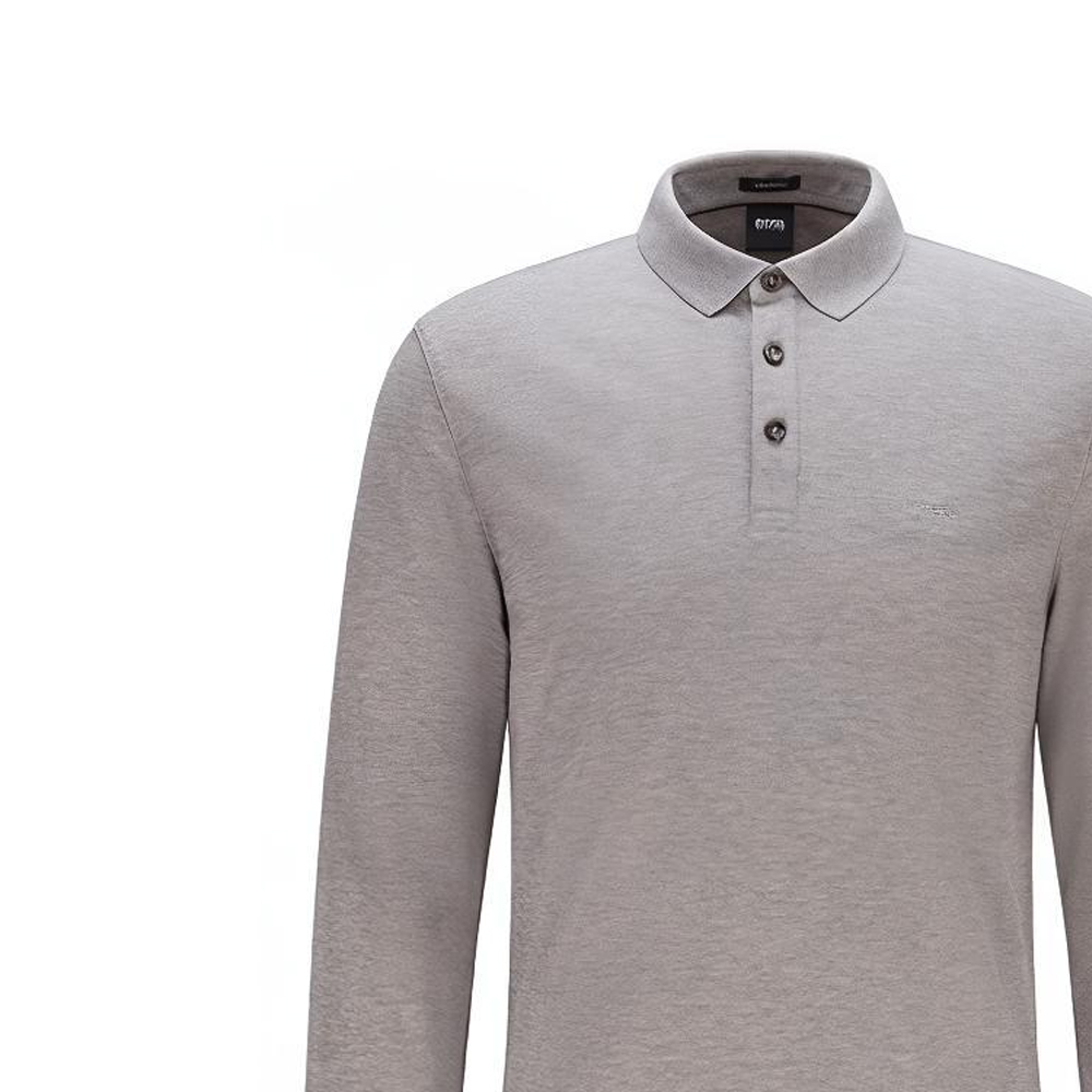 Details for HUGO BOSS 刺繡標誌長袖灰色Polo衫 50391549-041