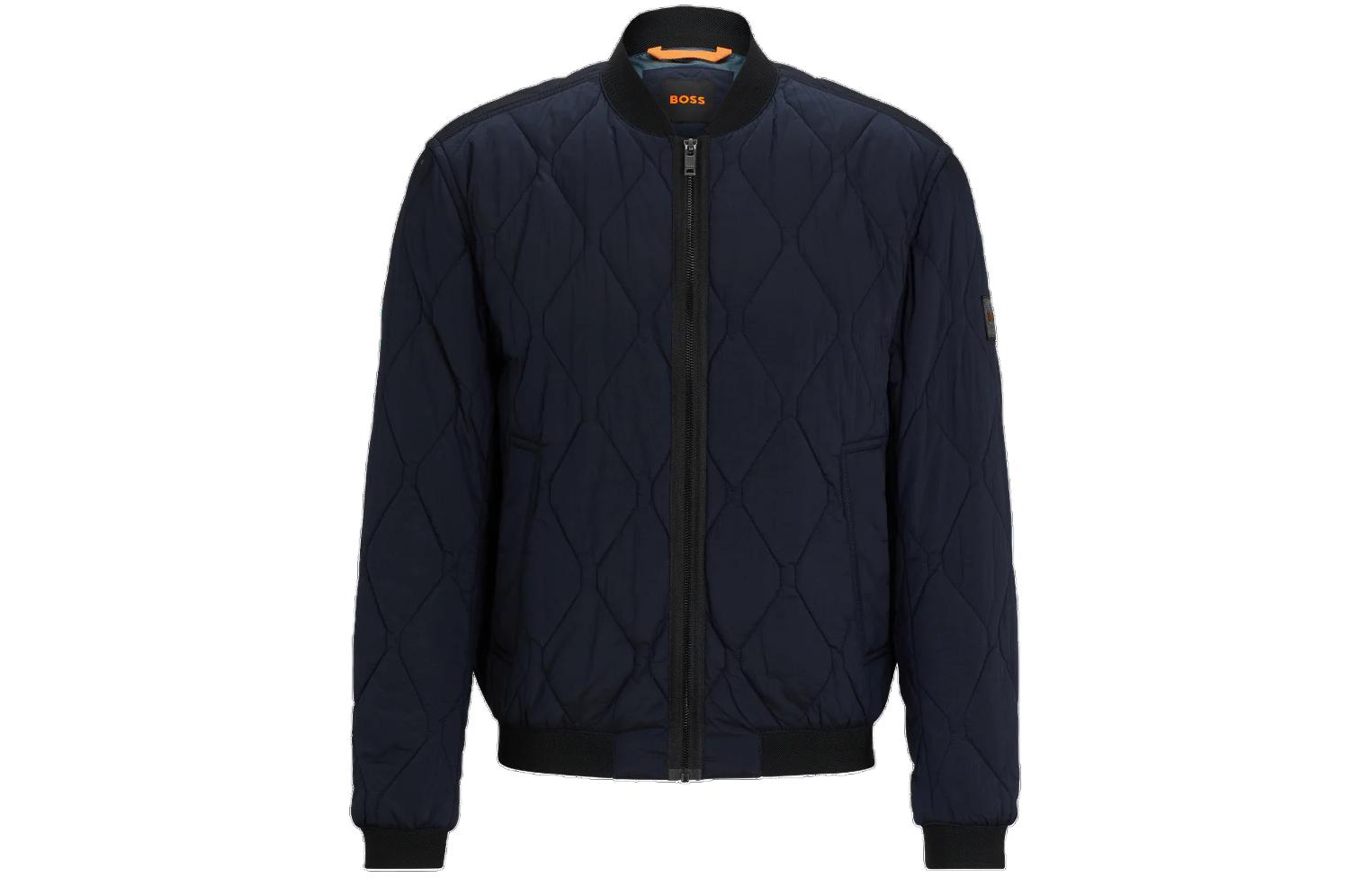 HUGO BOSS  Fitted Solid Zip-Up Jacket Long Sleeve - Dark Blue 50498608-404 圖 2