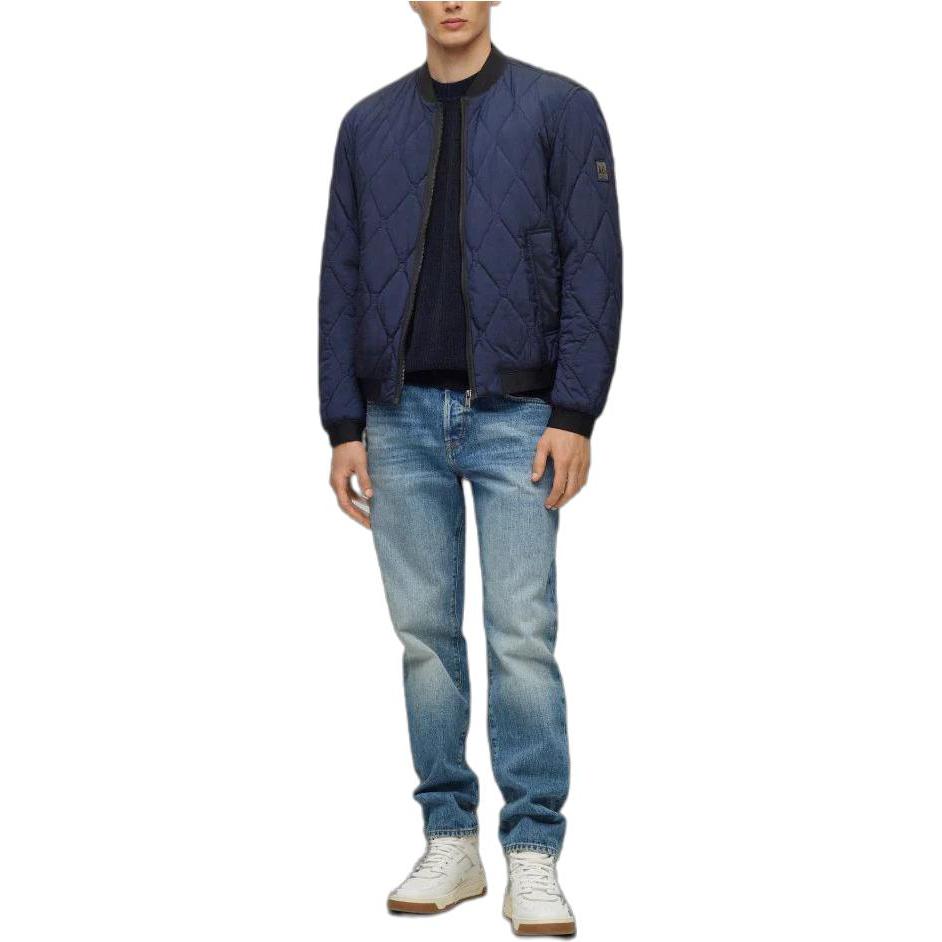 HUGO BOSS  Fitted Solid Zip-Up Jacket Long Sleeve - Dark Blue 50498608-404 圖 3