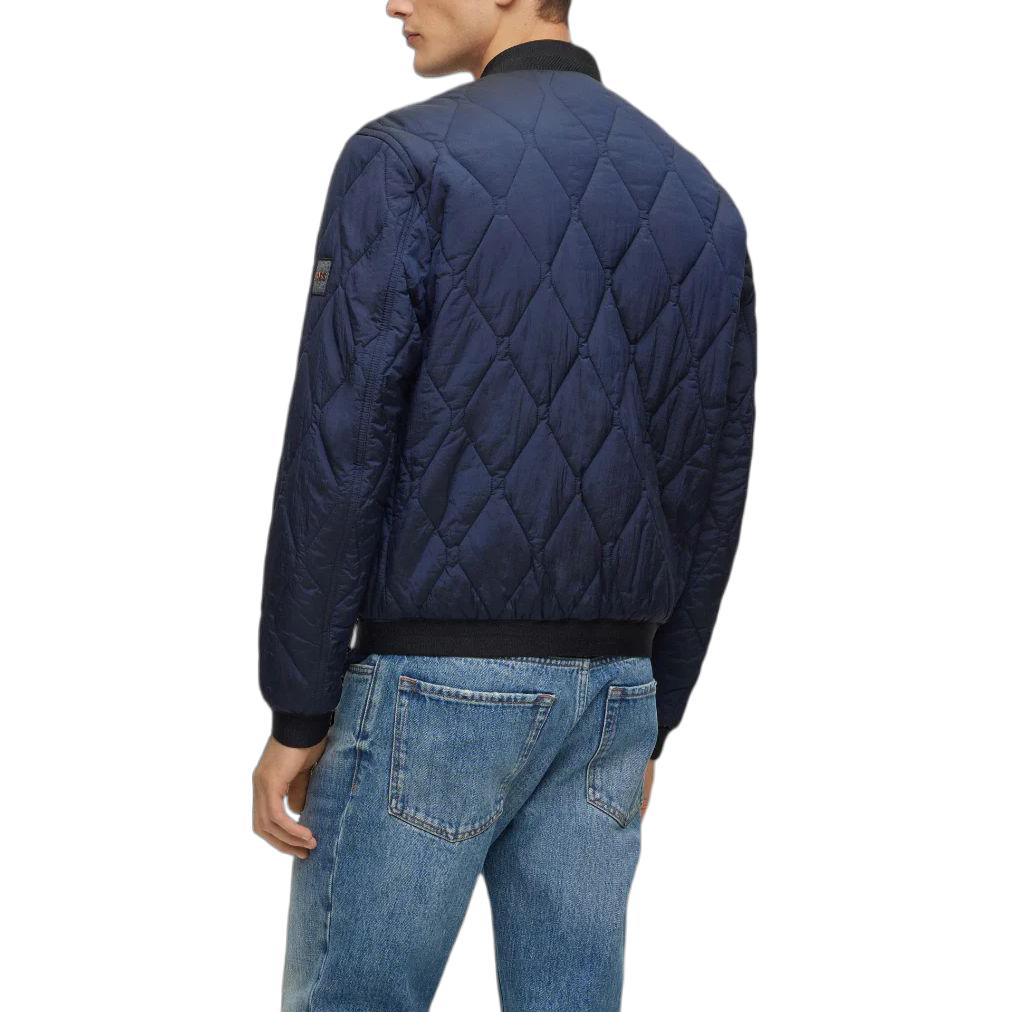 HUGO BOSS  Fitted Solid Zip-Up Jacket Long Sleeve - Dark Blue 50498608-404 圖 5