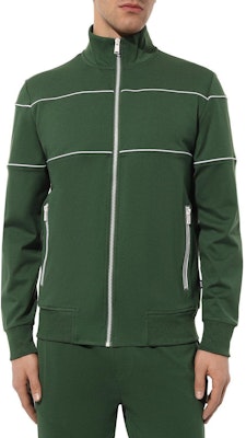 HUGO BOSS Jaket Zip Leher Tinggi Jalur Huruf Hijau. 50505520-348 Lookbook HUGO BOSS Jaket Zip Leher Tinggi Jalur Huruf Hijau. 50505520-348