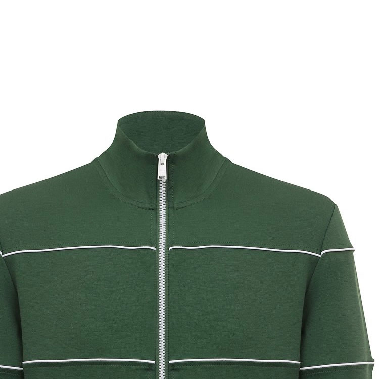 Sizing HUGO BOSS  Green Letter Stripe Zip High Neck Jacket. 50505520-348