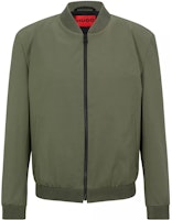 HUGO BOSS Green Solid Ribbed Hem Zip-Up Long Sleeve Jacket 50488019-251 HUGO BOSS Green Solid Ribbed Hem Zip-Up Long Sleeve Jacket 50488019-251