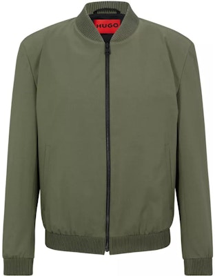 HUGO BOSS 綠色實心羅紋下擺長袖拉鍊外套 50488019-251 Order HUGO BOSS 綠色實心羅紋下擺長袖拉鍊外套 50488019-251