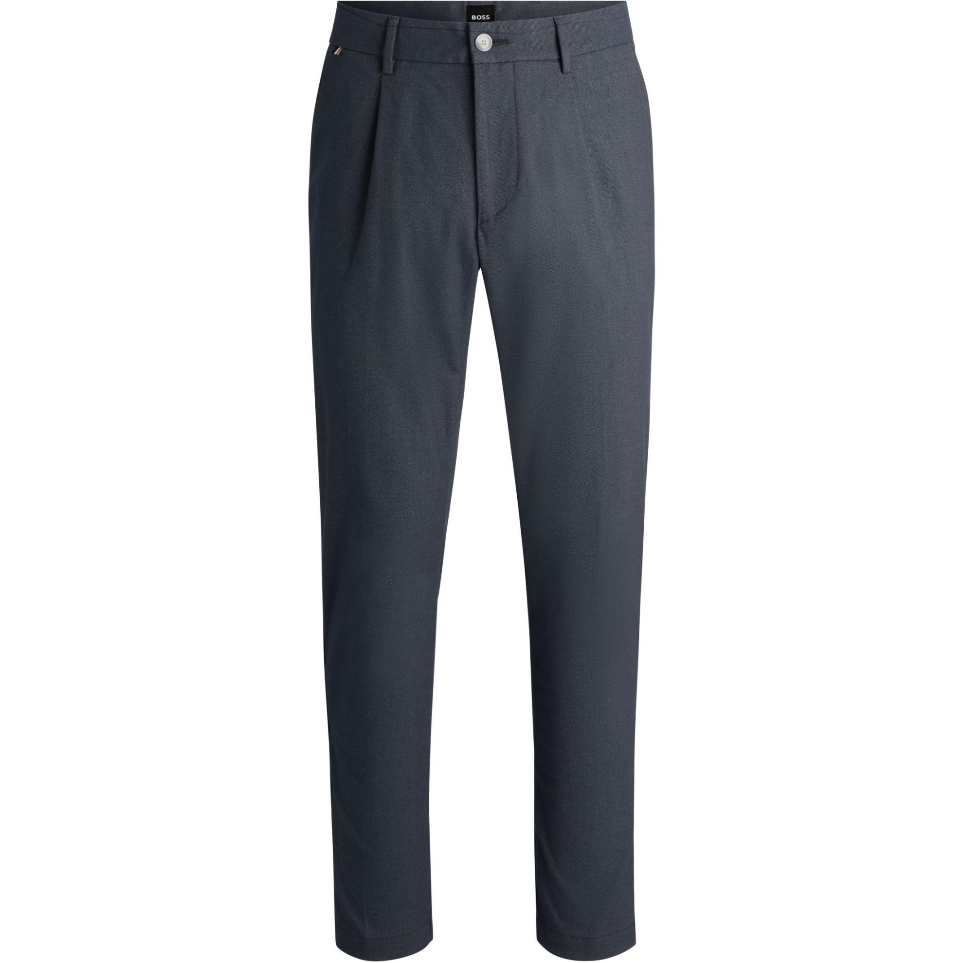 HUGO BOSS  Grey Mid-Rise Tapered Casual Pants with Solid Design. 50519868-041