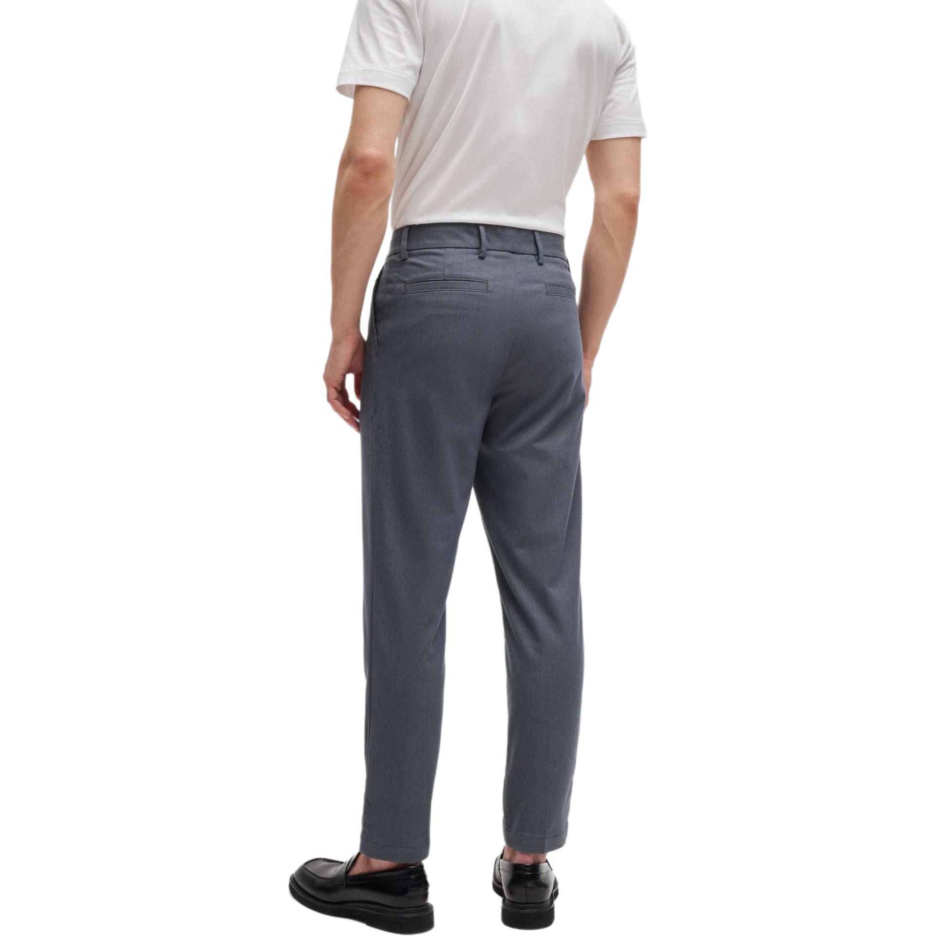 Shop HUGO BOSS 灰色中腰錐形休閒長褲簡約設計 50519868-041