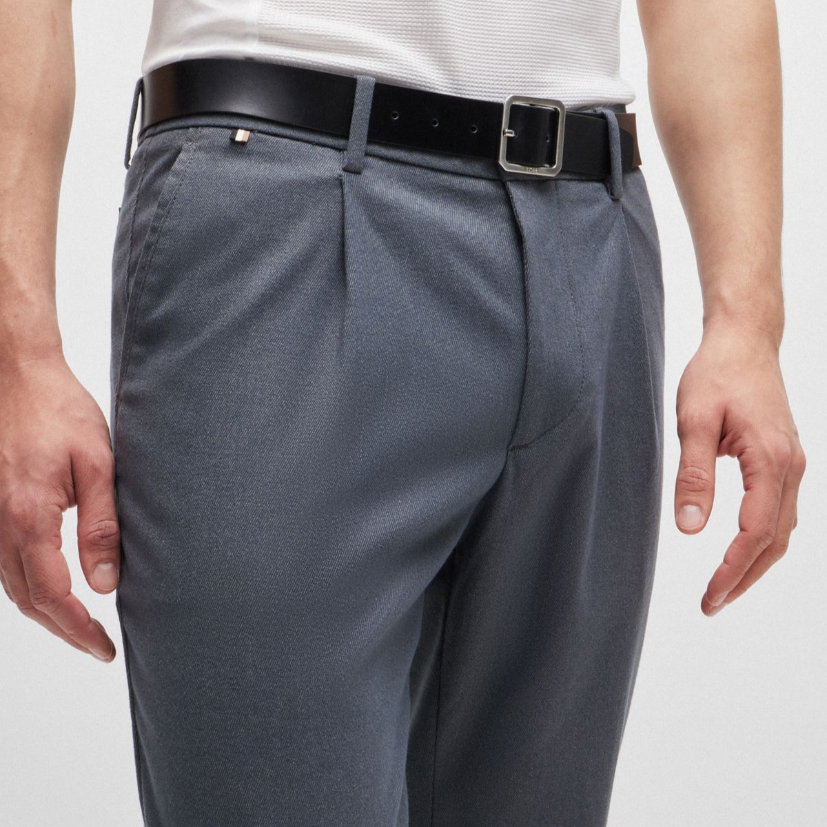 Details for HUGO BOSS 灰色中腰錐形休閒長褲簡約設計 50519868-041