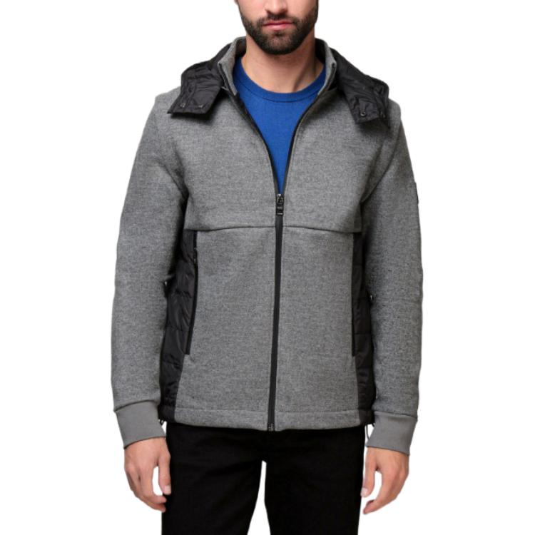 HUGO BOSS  Grey Wool Colorblock Zip-Up Hoodie Jacket. 50458176-030 圖 4