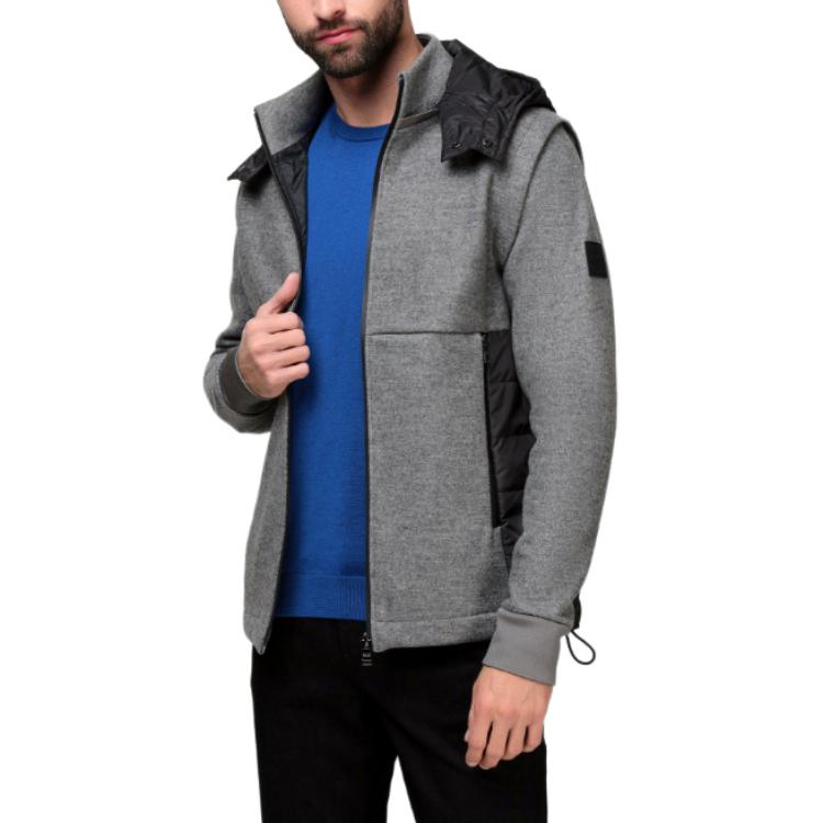 HUGO BOSS  Grey Wool Colorblock Zip-Up Hoodie Jacket. 50458176-030 圖 6