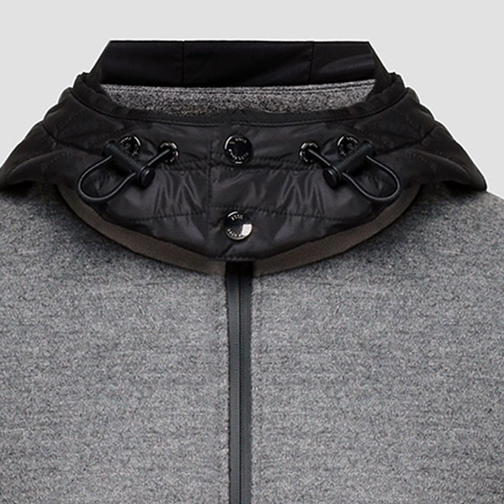 HUGO BOSS  Grey Wool Colorblock Zip-Up Hoodie Jacket. 50458176-030 圖 7