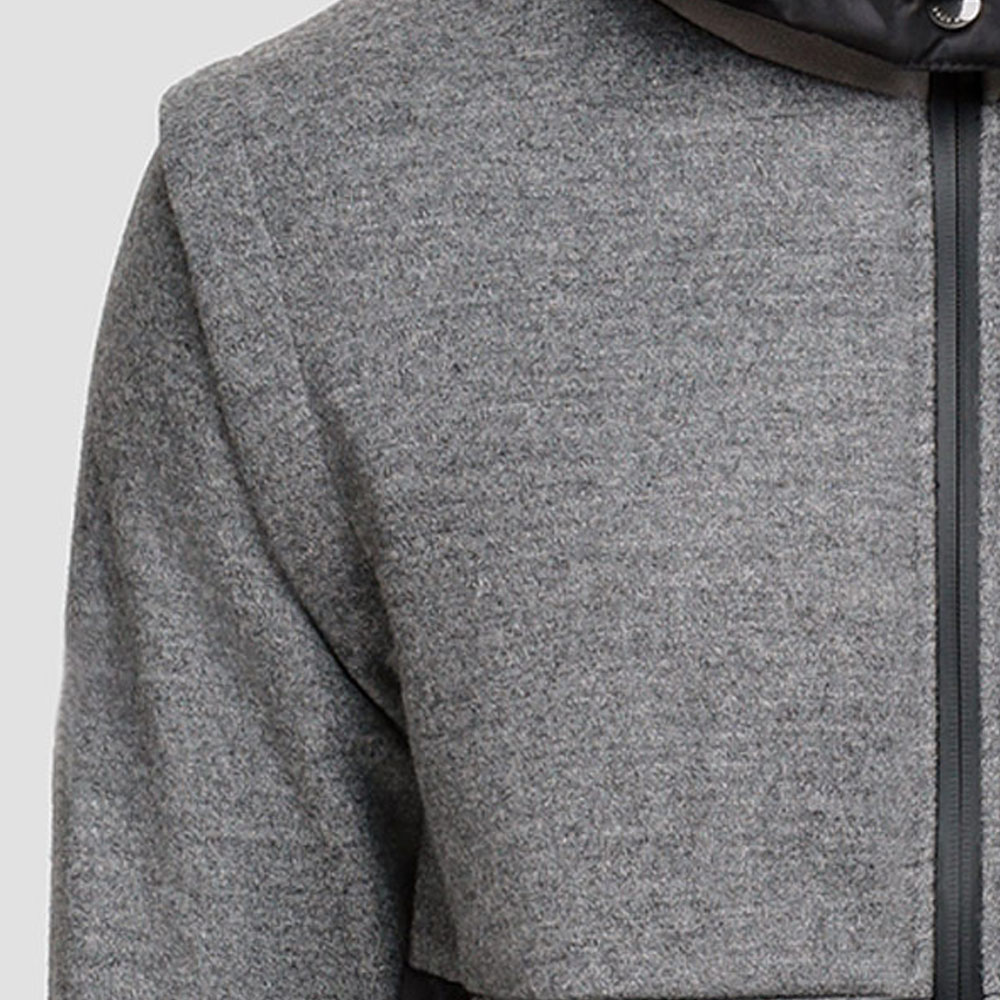 HUGO BOSS  Grey Wool Colorblock Zip-Up Hoodie Jacket. 50458176-030 圖 8