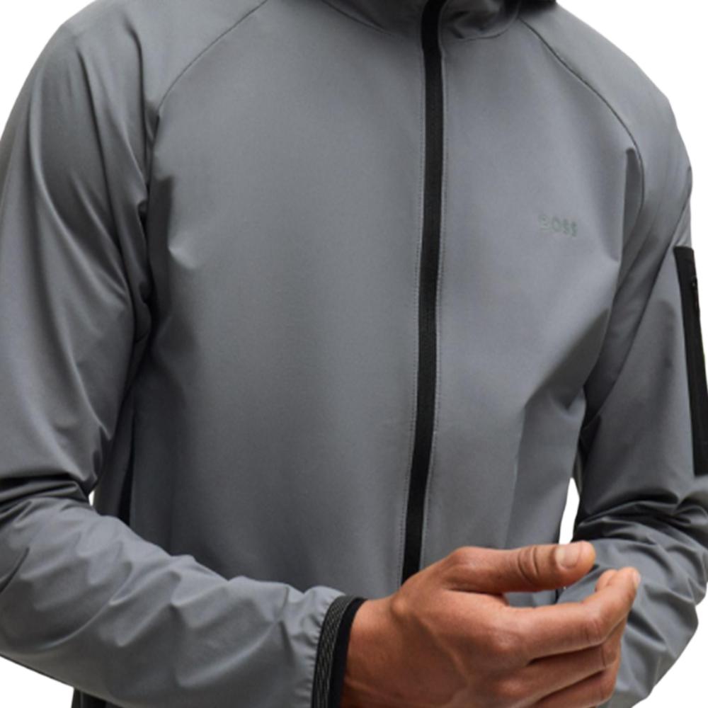 Details for HUGO BOSS 灰色拉鍊連帽外套 帶有標誌設計。 50514329-251