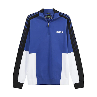 HUGO BOSS Half-Zip Pullover Sweatshirt Blue 50493769-438