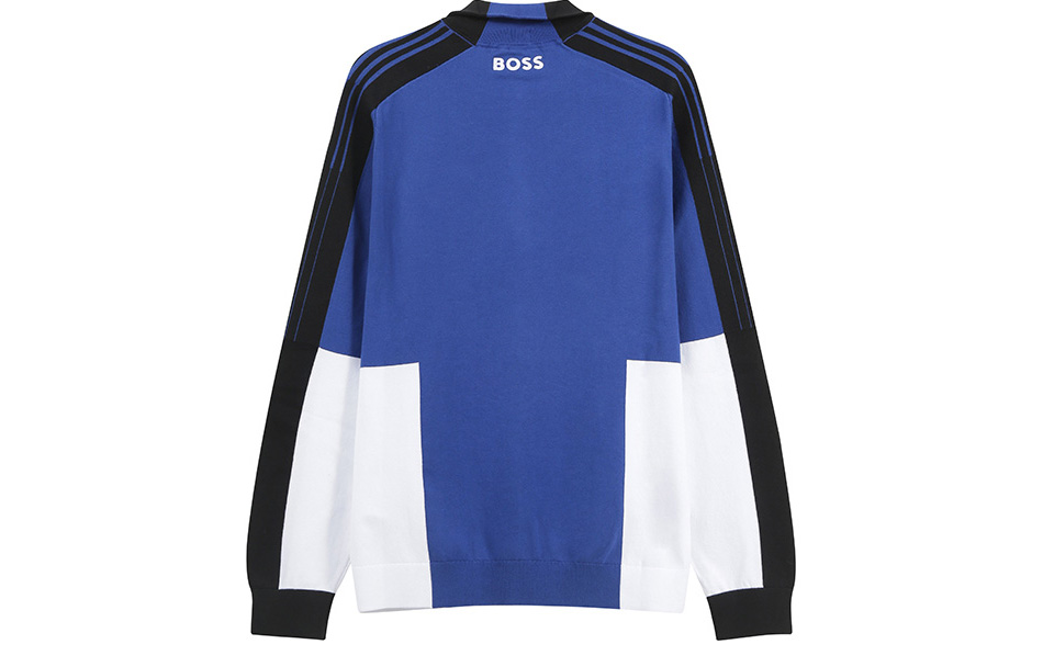 Lookbook HUGO BOSS 半拉鍊套頭藍色運動衫 50493769-438