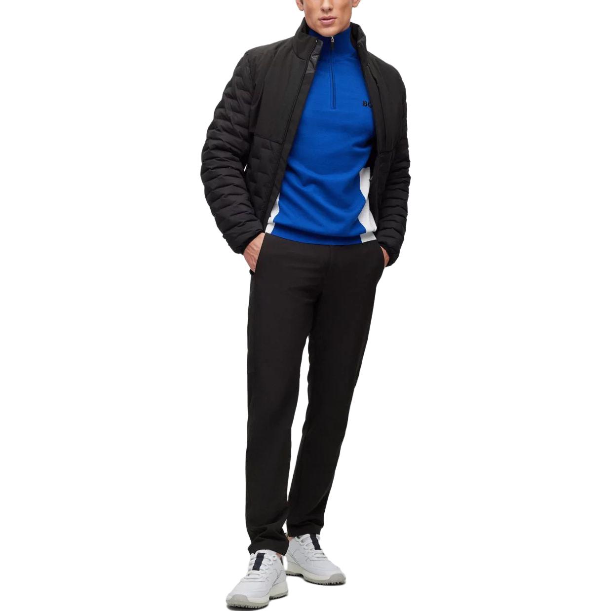 Shop HUGO BOSS 半拉鍊套頭藍色運動衫 50493769-438