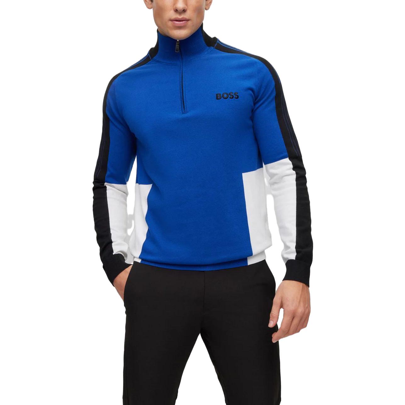 Purchase HUGO BOSS 半拉鍊套頭藍色運動衫 50493769-438