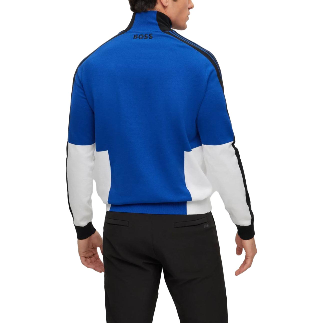 Details for HUGO BOSS 半拉鍊套頭藍色運動衫 50493769-438