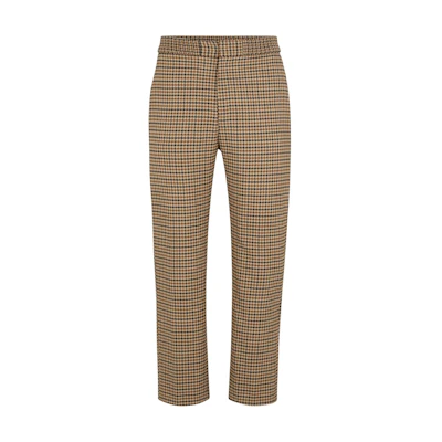 HUGO BOSS Houndstooth Straight-Leg Casual Pants Dark Brown 50520372--209
