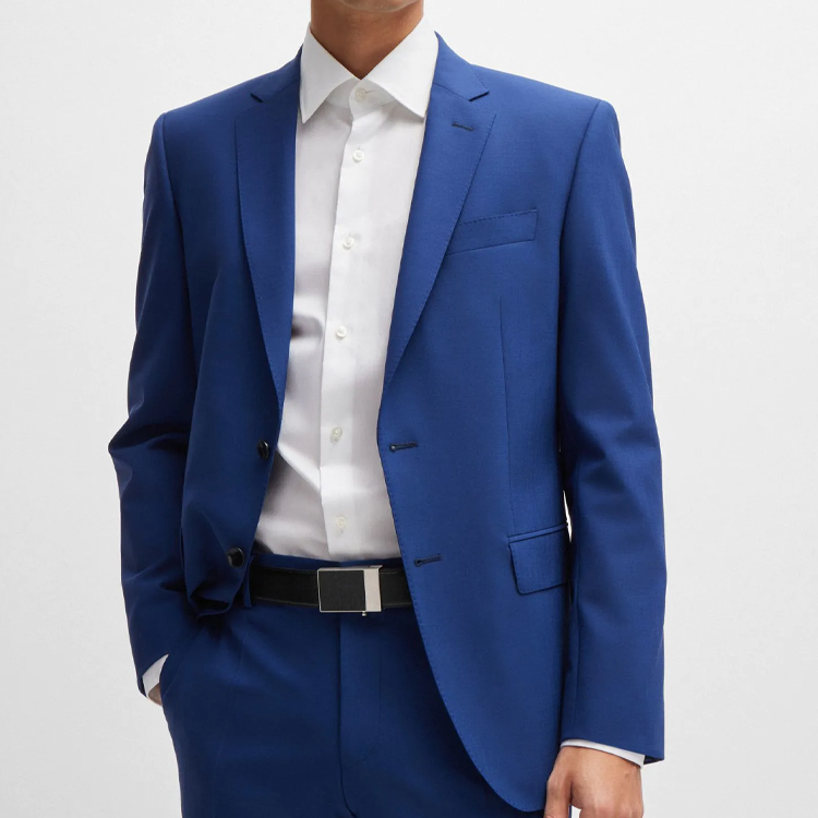 Lookbook HUGO BOSS  Leather Belt with Logo Plaque in Black, 3.5cm Width. 50522766