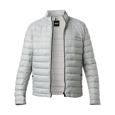 HUGO BOSS Letter Print Zip-Up Jacket Gray 50481548-050