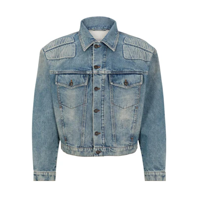 HUGO BOSS Light Blue Denim Jacket Single-Breasted Short Collar Design 50496518-449