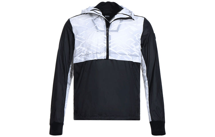 HUGO BOSS  Logo Colorblock Hoodie Jacket - Black. 50410872-001